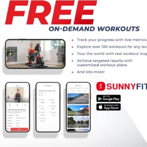 Sunny Health & Fitness Smart Recumbent Bike, Full-Body Home Training with Arm/Leg Exercisers, Indoor Cycling Workout Machine Plus Adjustable Seat & Bulit-in Pulse Sensors, Free SunnyFit App Connection