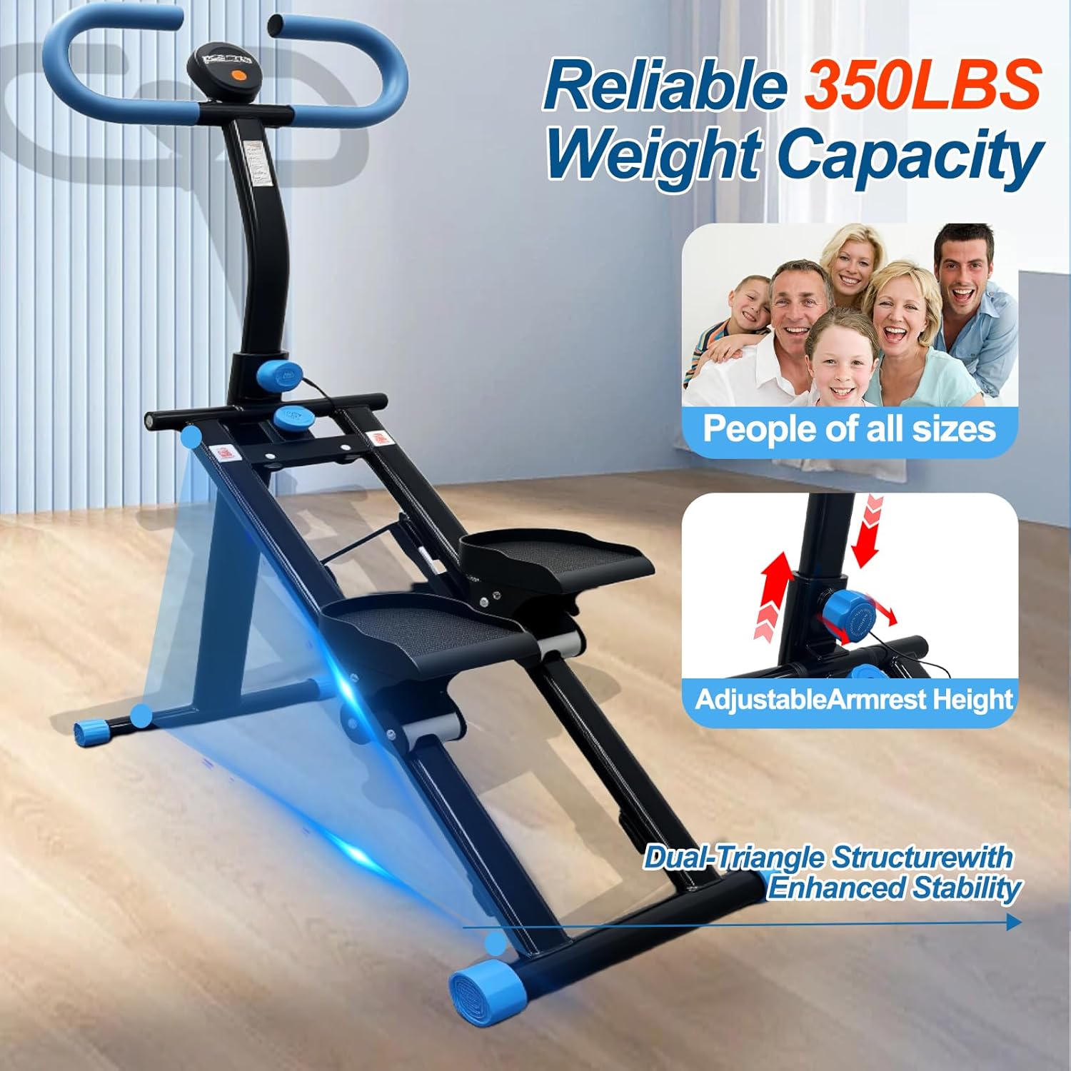 Stair Stepper for Home Gym, Vertical Climber Workout Machine for Full-Body Workout, Folding Cardio Exercise Climber with Adjustable Handles-Black - Image 7