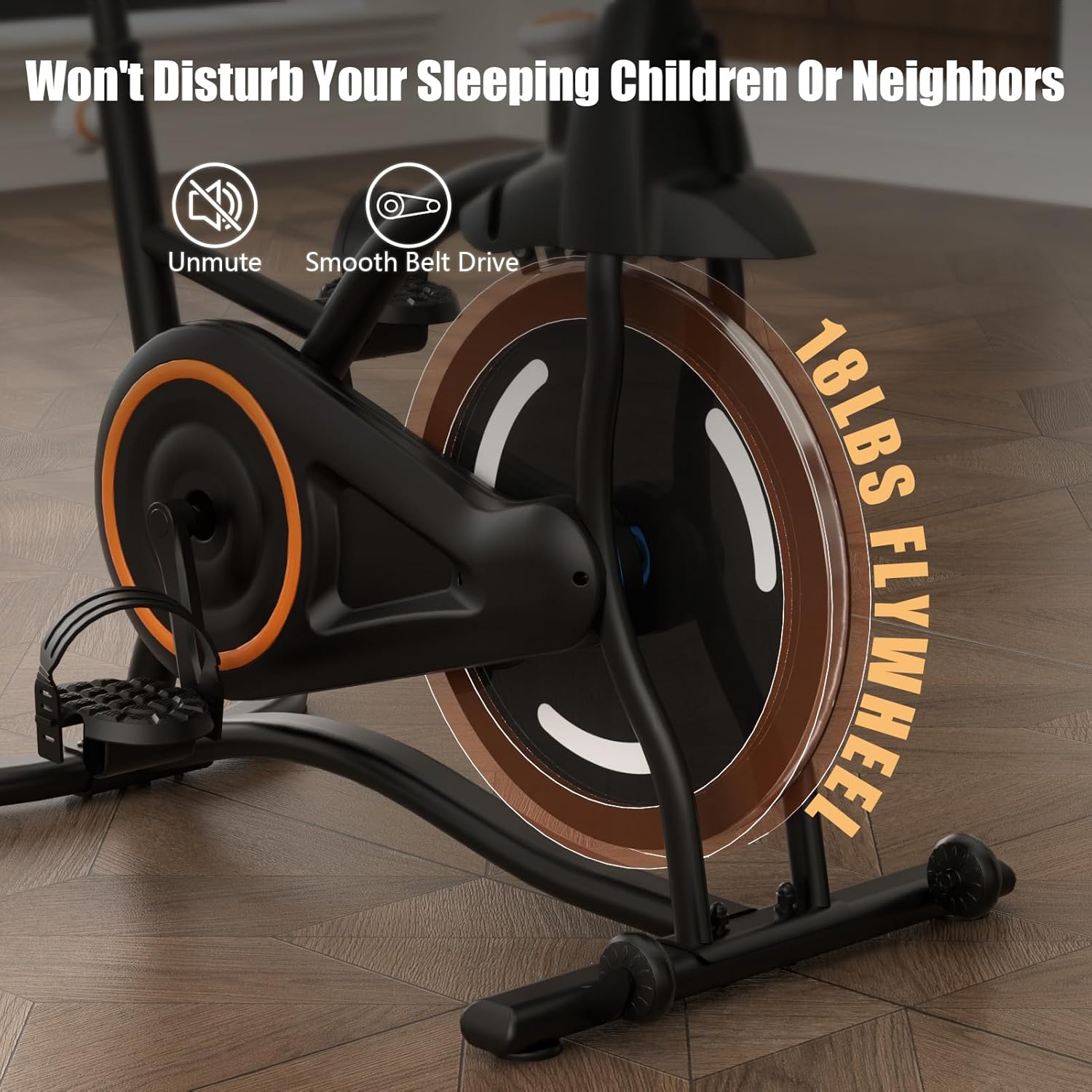 Exercise Bike Stationary Bikes for Home, Adjustable Resistance & Comfortable Seat Workout Bike, Quiet Indoor Cycling Bike with Digital Monitor, Phone Holder - Image 4
