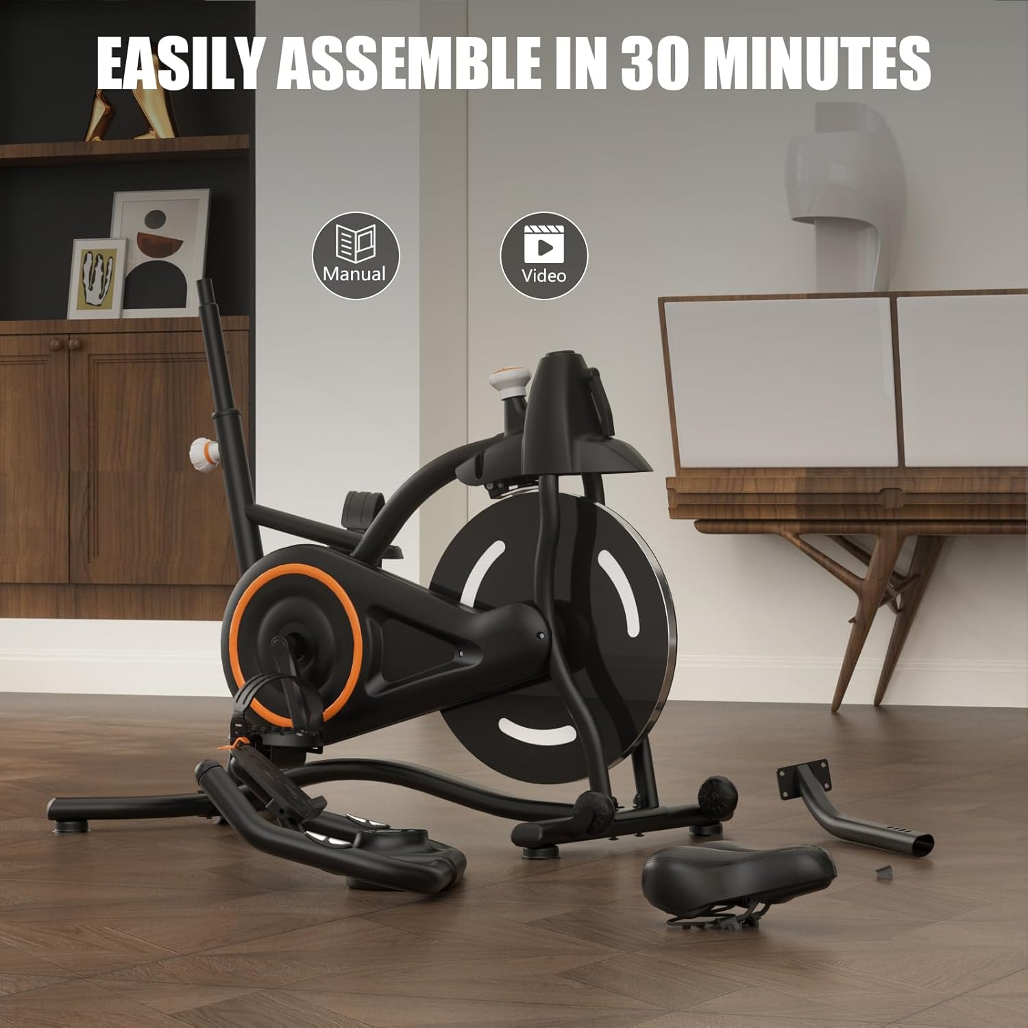 Exercise Bike Stationary Bikes for Home, Adjustable Resistance & Comfortable Seat Workout Bike, Quiet Indoor Cycling Bike with Digital Monitor, Phone Holder - Image 6