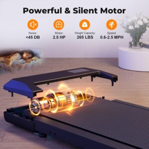SupeRun Walking Pad, Under Desk Treadmill, 3 in 1 Portable Treadmill with Remote Control LED Display, 2.5 HP Quiet Walking Jogging Machine for Office Home Use, 250 Lbs Capacity