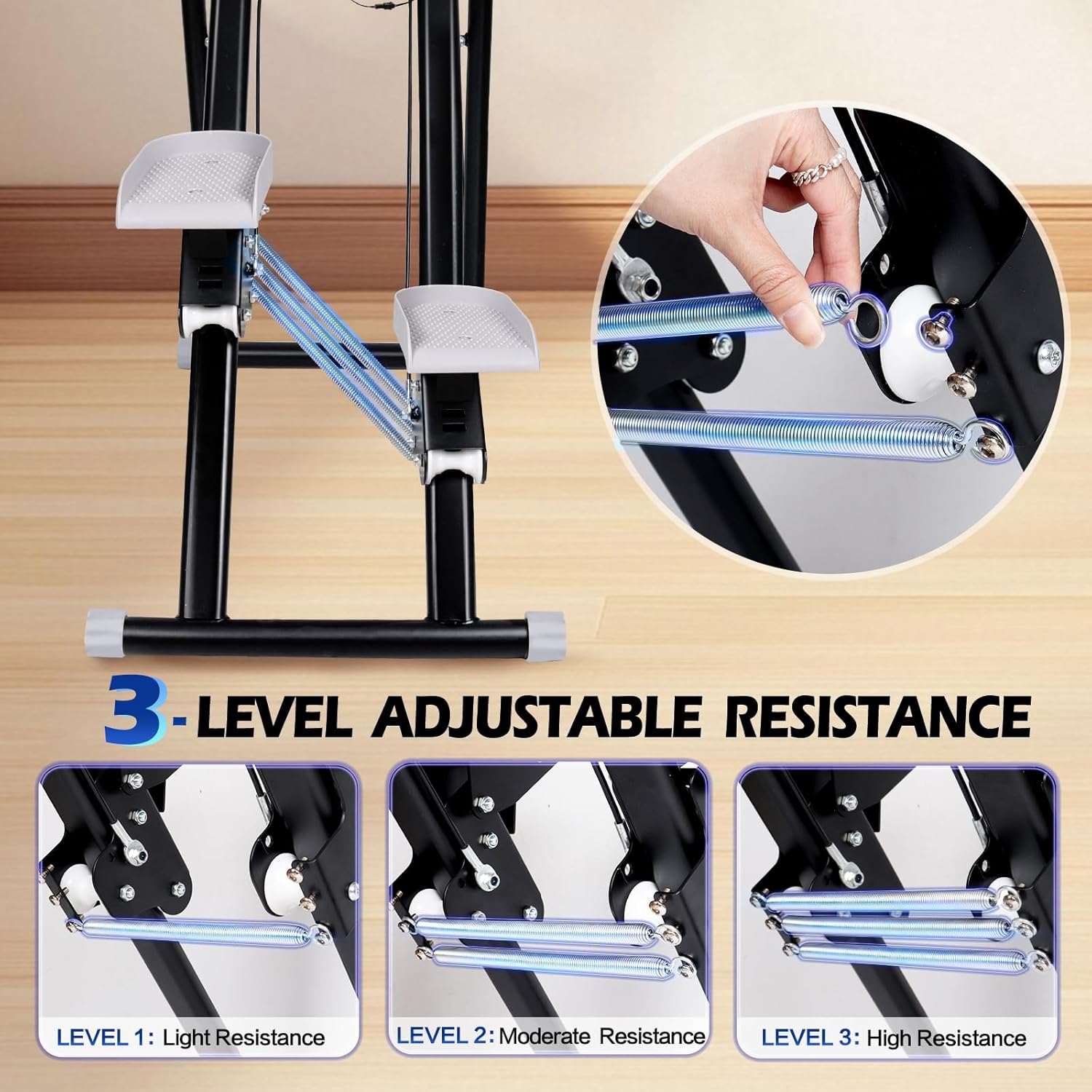 Stair Stepper with Adjustable Resistance,Upgraded Vertical Climber Machine for Home Cardio Workout,Compact Folding Stair Climber with Adjustable Handlebar & Pedals for Full Body Fitness - Image 2