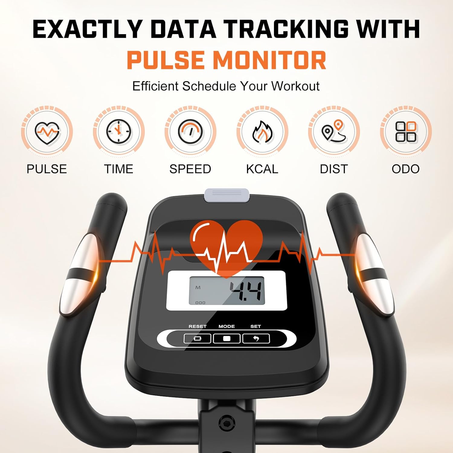 ANCHEER Elliptical Exercise Machine, Ultra-Silent Magnetic Elliptical Training Machines for Home Gym with Pulse Rate Grips, LCD Monitor, 14 Resistance Levels Max 400Lbs - Image 4