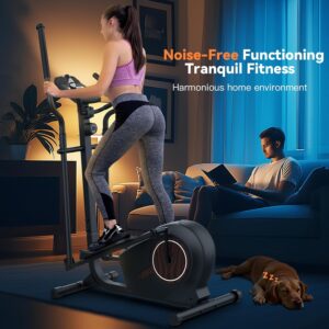 ANCHEER Elliptical Exercise Machine, Elliptical Trainer for Home with Quiet Magnetic Drive,14 Resistance Levels, Pulse Rate Monitor,LCD Monitor, Max 300LBS(Black)