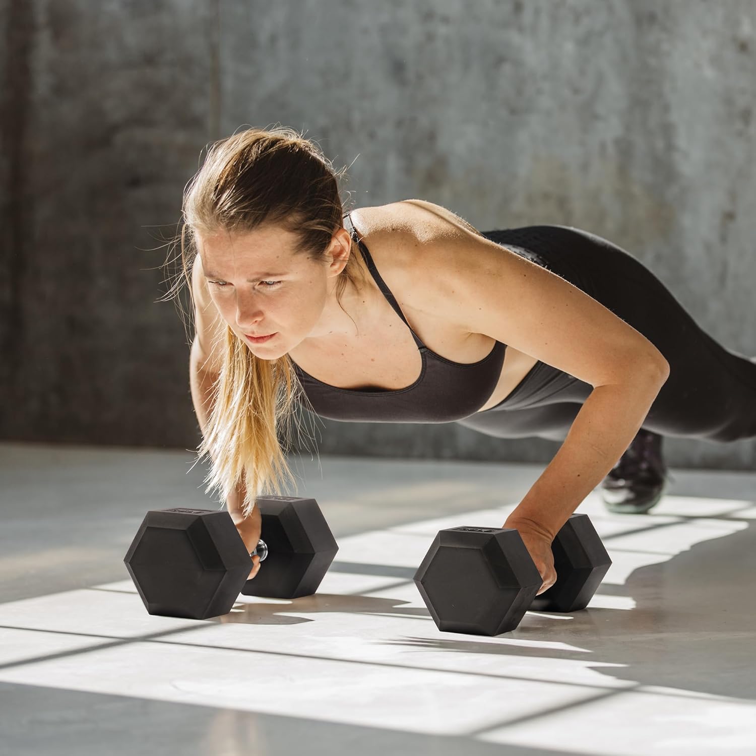Hex Dumbbells Rubber Coated Hand Weights Set for Exercises and Fitness, Including 5lb, 10lb, 15lb Pair Set - Image 6