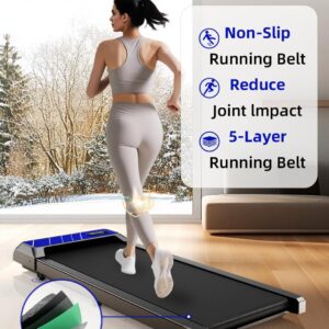 Walking Pad with Incline, Portable Under Desk Treadmill for Home Office, 2.5 HP Quiet Compact Walking Machine with Remote & LED Display,Speed/Time/Distance/Calories