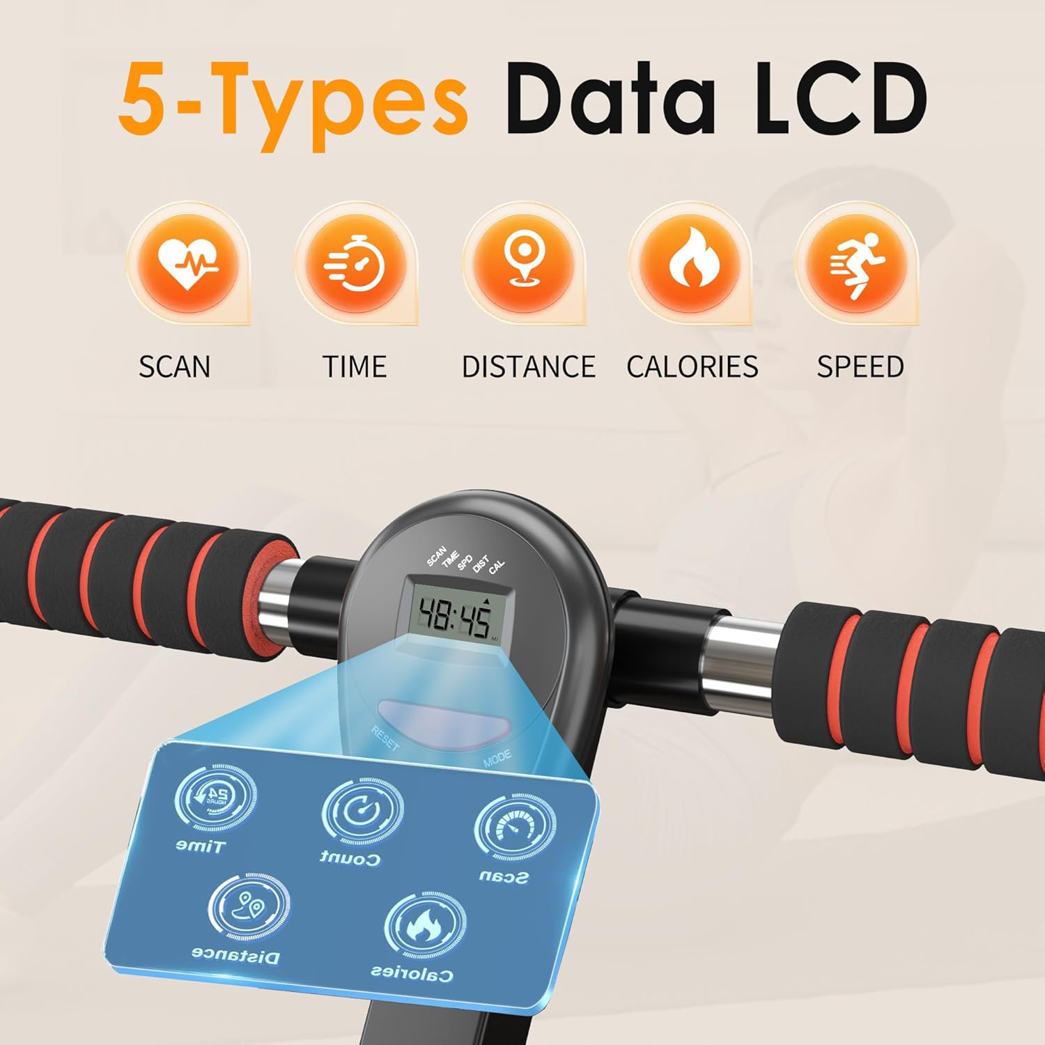 DlandHome Rowing Machine for Home, Professional Indoor Rowers with 12 Levels of Resistance, Indoor Exercise Rower Machine with Digital Monitor, Comfortable Seat Cushion - Image 3