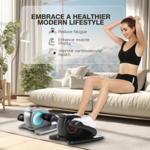 ANCHEER Under Desk Elliptical Machine – Quiet Pedal Exerciser for Seniors, Office & Home, Low-Impact Seated Leg Workout Equipment, Smart LCD Display, Remote Control