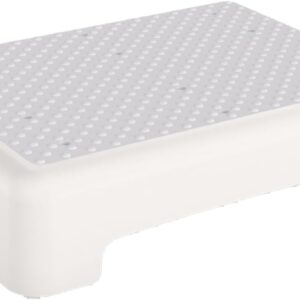 HBTower Step Stool, Mobility Step Stool for Adults & Seniors, Non-Slip Step Platform Indoor and Outdoor, Portable Step Riser, Safety Step for Car, Bedside, Office, Shower, Stairs, White