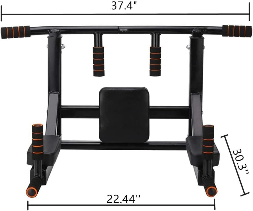 ptlsy Wall Mounted Pull Up Bar Multifunctional with Multi-grip Chin Up Bar Heavy Duty Dip Station for Home Gym Indoor Workout, Fitness Equipment, Dip Stand Supports to 440 Lbs - Image 2