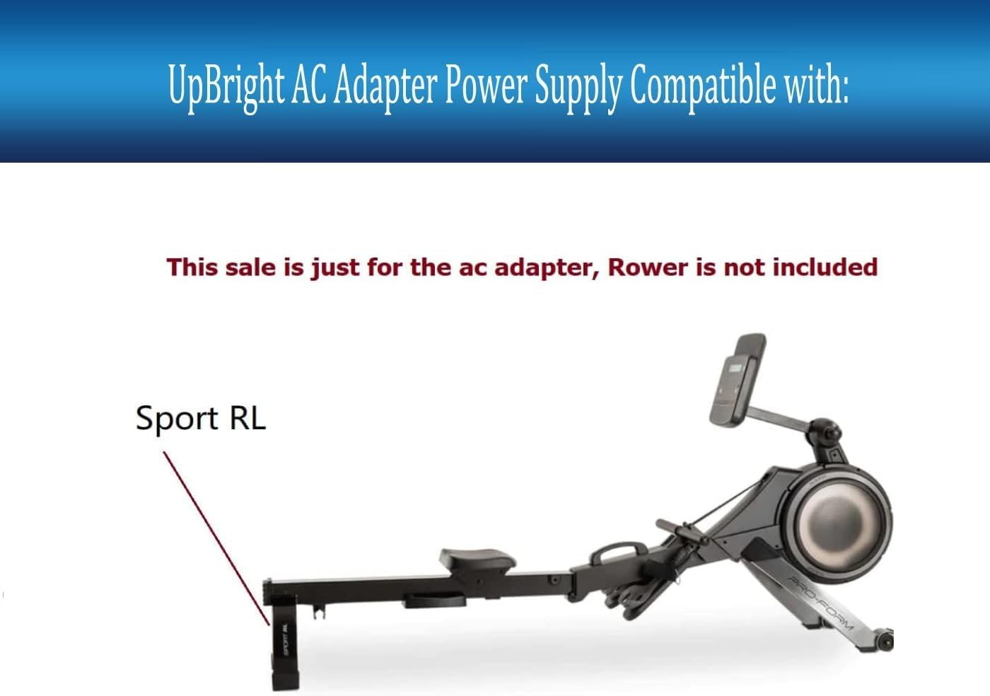 UpBright AC/DC Adapter Compatible with Pro-Form Sport RL Folding Smart Rower iFit Fitness ICON Gym & Training Rowing Machine ProForm Power Supply Cord Cable Battery Charger PSU - Image 2