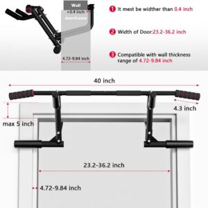 ONETWOFIT 2025 Upgrade Multi-Grip Pull Up Bar for Doorway – 460 lbs Heavy Duty Chin-Up Bar for Home Gym Exercise, Door Frame Pull Up Bar for Almost All Doors