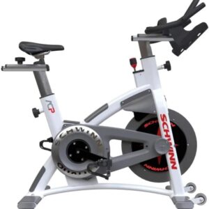 Schwinn AC Performance Plus Indoor Bike with Carbon Blue Belt Drive and Morse Taper – White