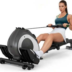 Rowing Machine for Home, Magnetic Rower Machine with Quiet Resistance, Foldable Rower for Home Use, Burn Fat & Sculpt Muscles