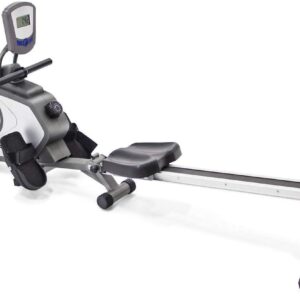 Marcy Compact 8-Level Adjustable Magnetic Resistance Rowing Machine with Transport Wheels