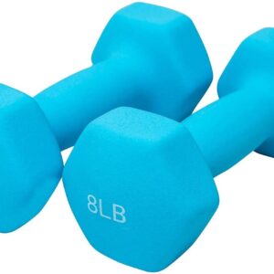 FUXION Neoprene Dumbbell Hand Weights, Sets of 2 Hexagon Non-Slip Weights for Home Gym Yoga Pilates Workout