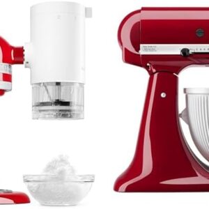 KitchenAid Shave Ice Attachment, KSMSIA, White, 4 Molds and KitchenAid Ice Cream Maker Attachment Stand Mixer, 2 Quart, White