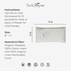 Organic Linen Eye Pillow – Lavender & Flaxseed for Relaxation, Yoga, Stress Relief – Microwavable Heating Pad & Cool Compress – Made in USA – Gifts for Meditation