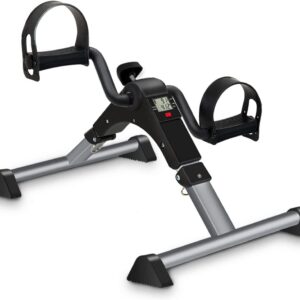 Under Desk Bike Pedal Exerciser, Upper & Lower Peddler Exerciser for Seniors with LCD Display, Fitness Folding Arm Leg Workout