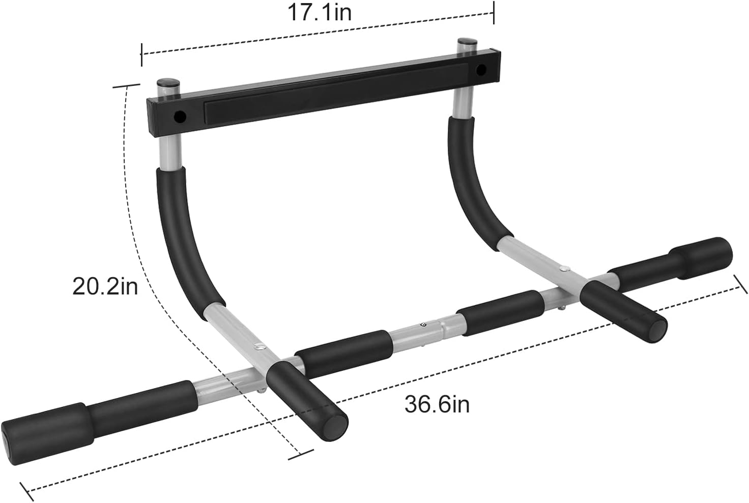 Doorway Pull Up Bar for Home Gym, Adjustable Width, Heavy-Duty Steel - Image 3