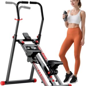Stair Stepper for Home Gym Exercise, New Version Vertical Climber Machine for Full-Body Workout,Resistance Three-Speed Adjustment, Compact Folding Cardio Exercise Climber