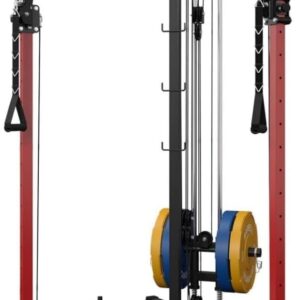 Mikolo Cable Crossover Machine, Functional Trainer with 17 Adjustable Positions, Home Gym Equipment with High and Low Pulley System for LAT Pulldowns and Seated Cable Row, Cable Fly Machine
