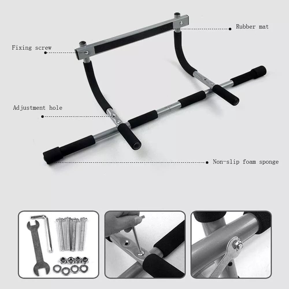 Upgrade Pull Up Bar for Doorway - Max Capacity 330 lbs, Portable Upper Body Workout Bar for Strength Training - Image 2