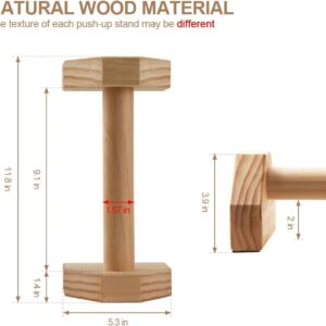 Push-up Stand, 2 PCS Wood Pushup Bars Non-Slip Base Exercise Home Workout Equipment, 30CM Wooden Parallettes Handle Stands Grip for Men Strength Training, Planks Calisthenics