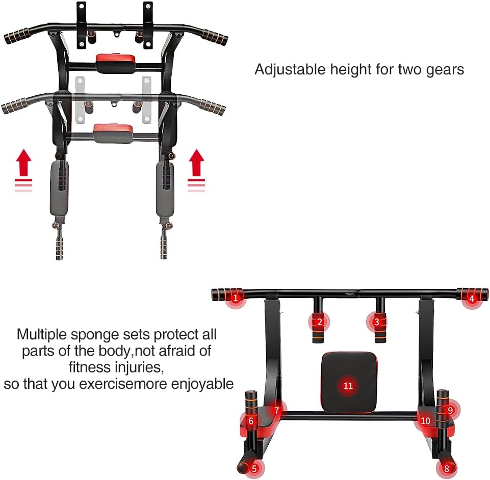 Multifunctional Wall-Mounted Pull-Up Bar – Heavy-Duty Indoor Horizontal Bar for Home Gym, Chin-Up, Punching Bag, and Exercise Equipment – Adjustable & Space-Saving (Black) - Image 5