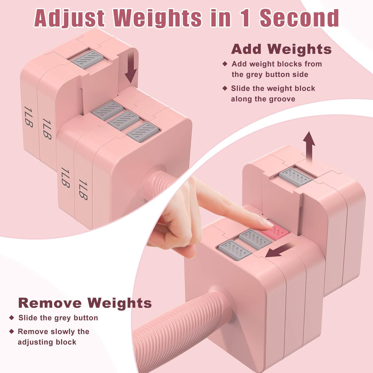 Adjustable Dumbbells Set of 2, 5-in-1 Adjustable Weight Dumbbells for Women/Men, 3lb/5lb/7lb/9lb/11lb Dumbbell Weights Set for Home Gym Workout - Image 3