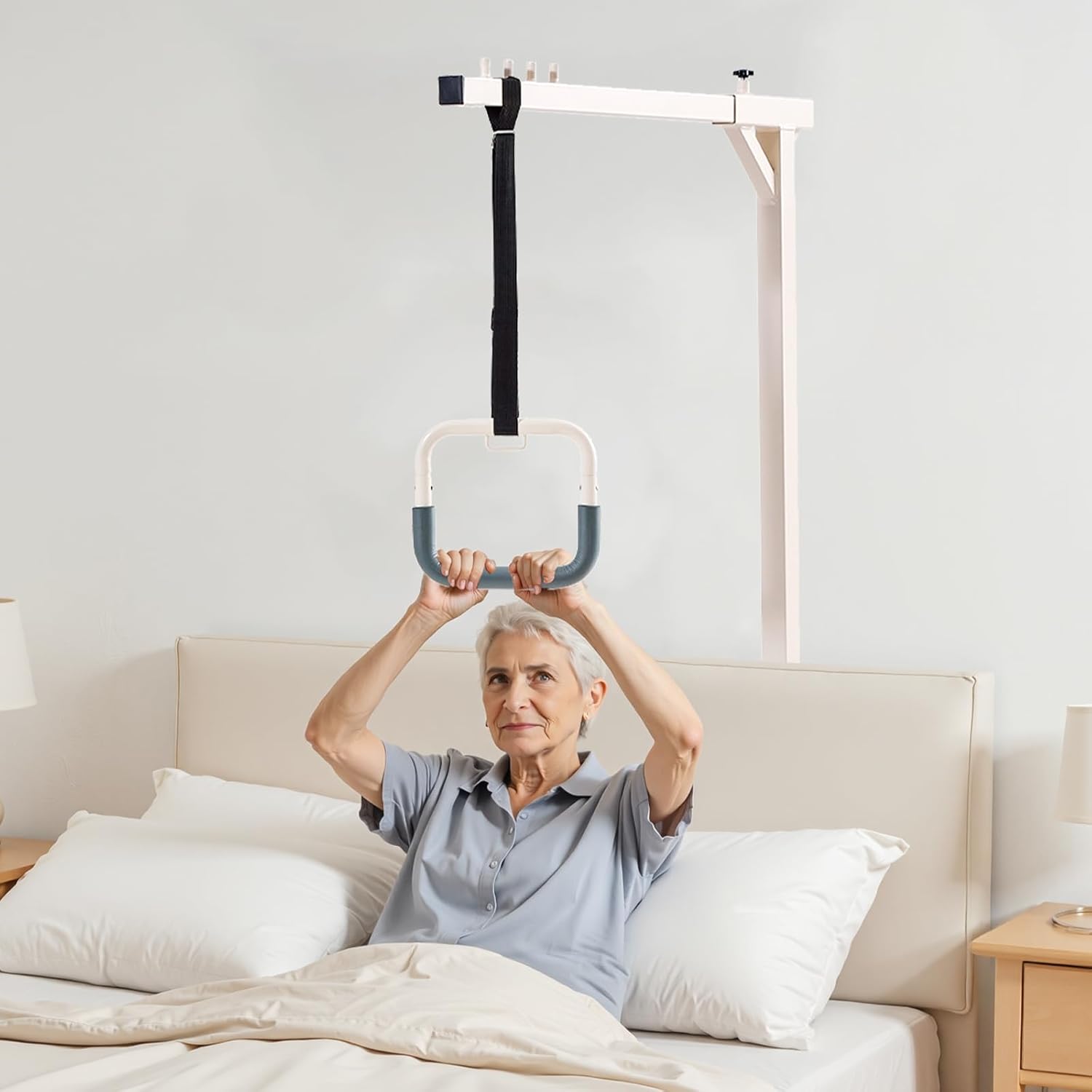 VEVOR Trapeze Bar for Bed Mobility, Heavy-Duty Steel Free Standing Trapeze Bar 250 LBS Weight Capacity, Hospital Bed Pull Up Assist for Elderly & Disabled, Ideal for Hospitals, Nursing Home, Home Care - Image 8