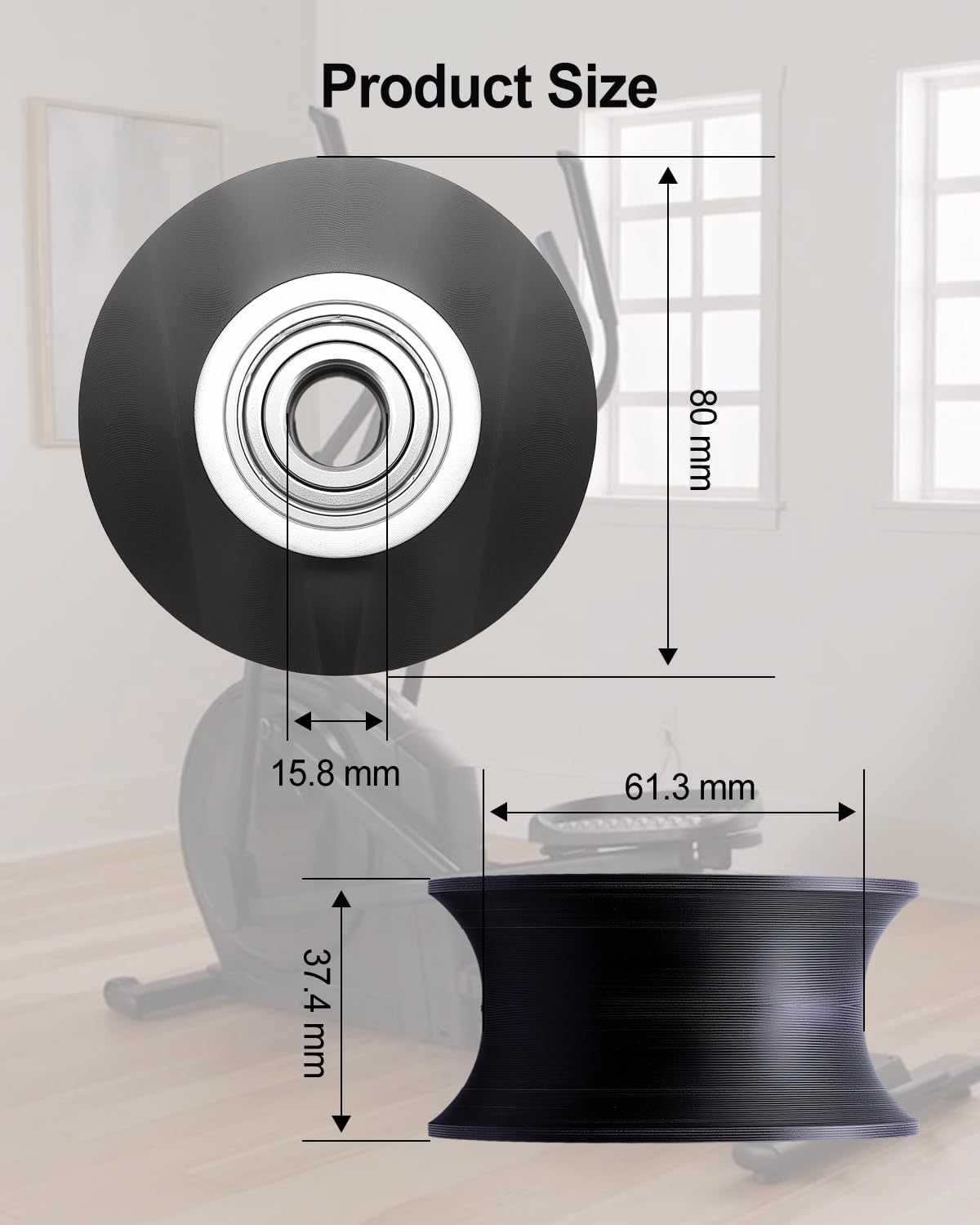 Elliptical Machine Roller Wheel Replacement Compatible with NordicTrack ProForm FreeMotion Epic Replace 340773 - Image 5