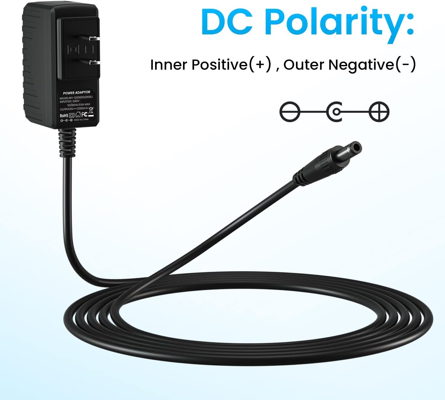 6V 2A Power Supply Adapter for ProForm Elliptical Smart Strider 480 490 500 600 LE, 390 395 475 510 E, 510EX, 400 700 Cardio Cross Trainer Exercise Bike Replacement Charger Cord (9.8 ft) - Image 5