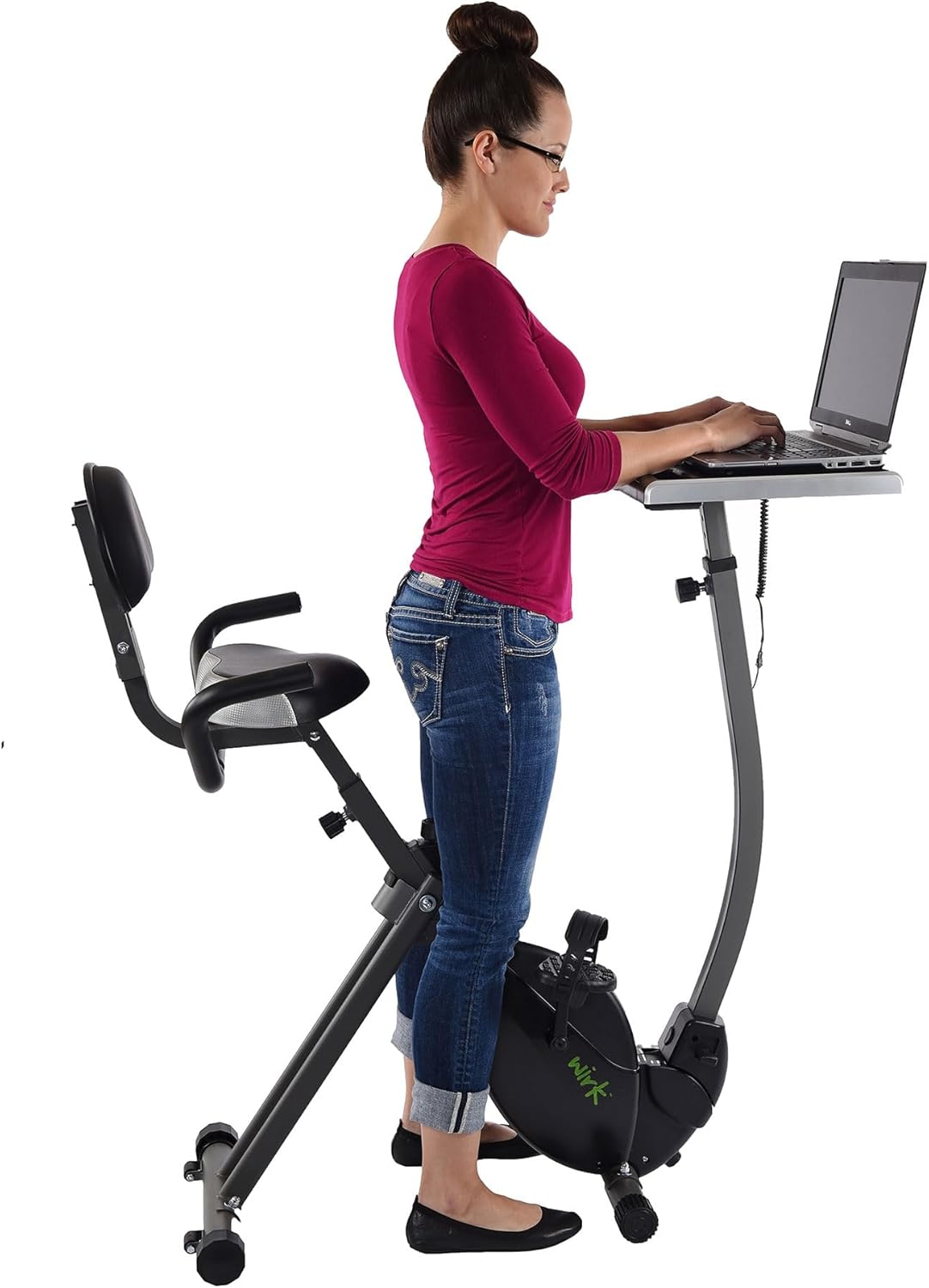 Stamina Wirk Ride Exercise Bike - Foldable Fitness Bike with Workstation and Standing Desk - Stationary Bike for Home Workout - Up to 250 Weight Capacity - Image 10