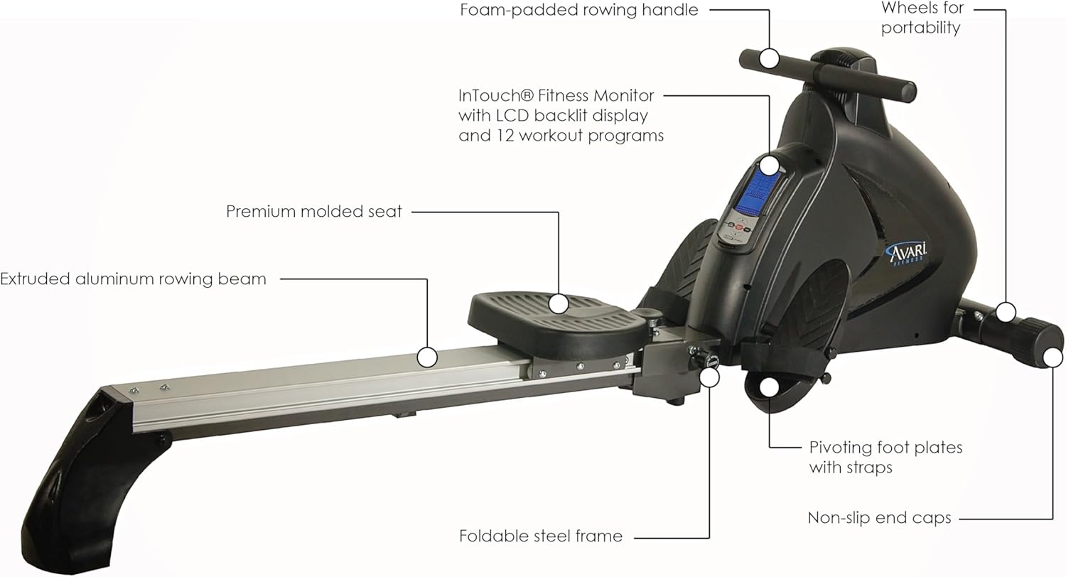 Stamina Avari Programmable Magnetic Exercise Rower - Image 2