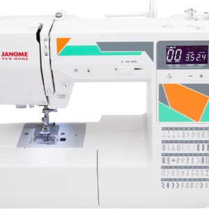 Janome MOD-50 Computerized Sewing Machine with 50 Built-In Stitches, 3 One-Step Buttonholes, Drop Feed and Accessories Red