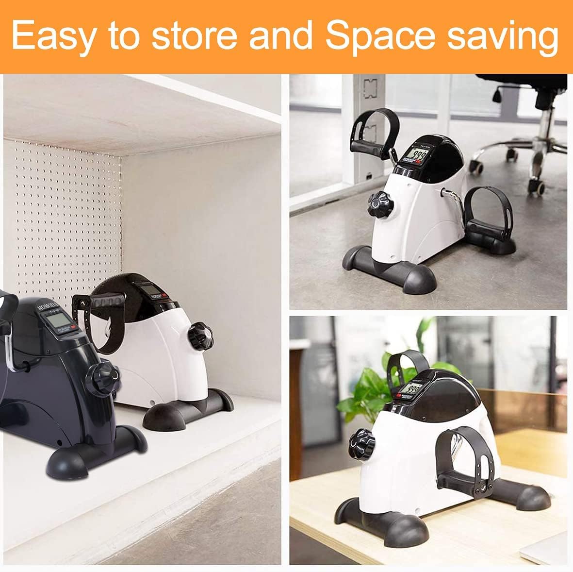 MOMODA Under Desk Bike Pedal Exerciser Mini Bike for Leg/Arm Bike Mini Peddler with LCD Display for Home/Office - Image 4