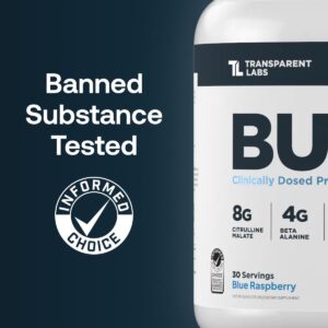 Transparent Labs Bulk Pre Workout Powder – Naturally Sweetened Advanced Pre-Workout Formula for Muscle Building and Strength – 30 Servings, Strawberry Lemonade