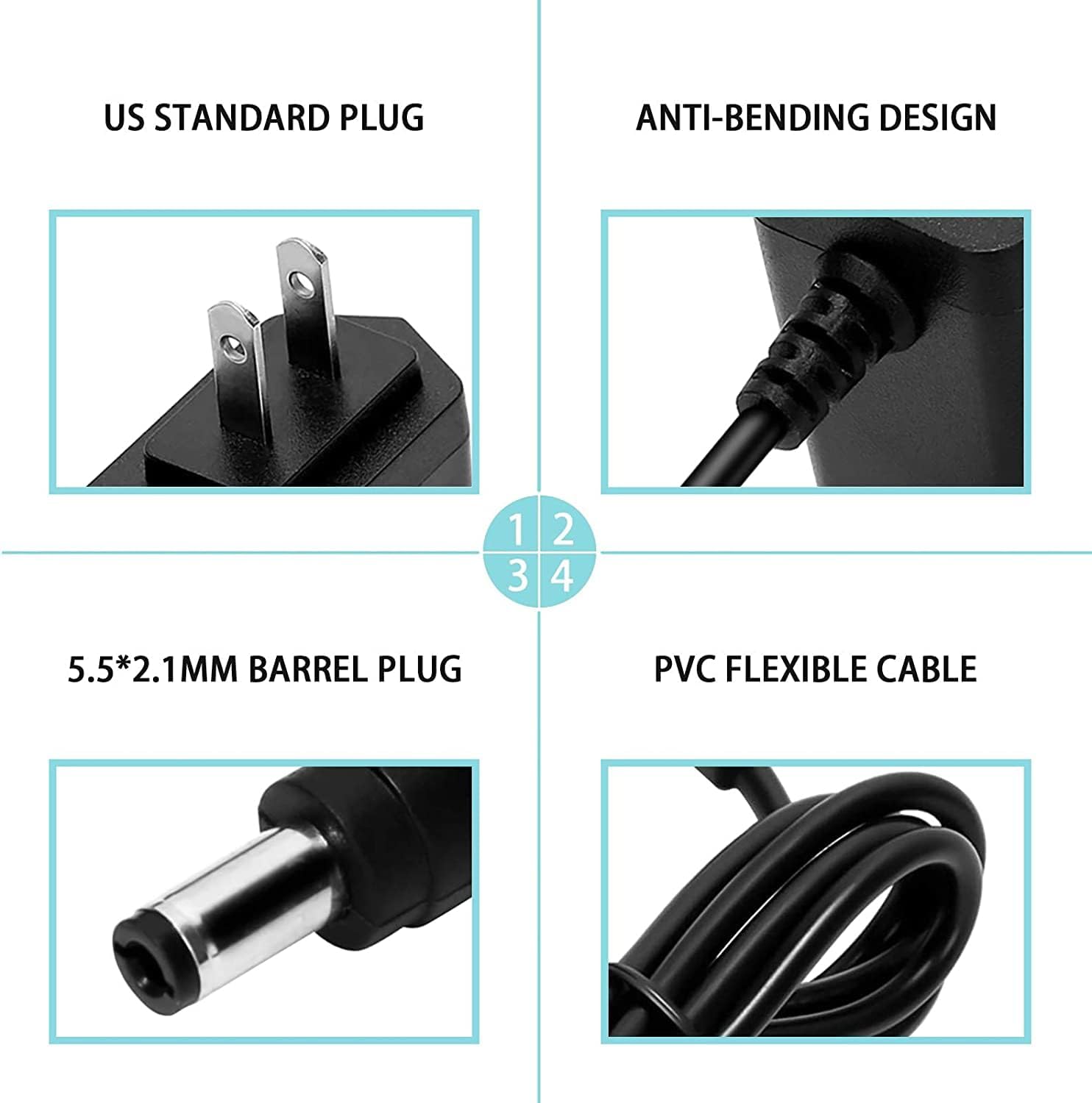 AC DC Adapter Charger Power for Life Fitness X1 X3 X5 X8 GO Console Elliptical Machine Cross Trainer Power Supply Cord 6ft - Image 4