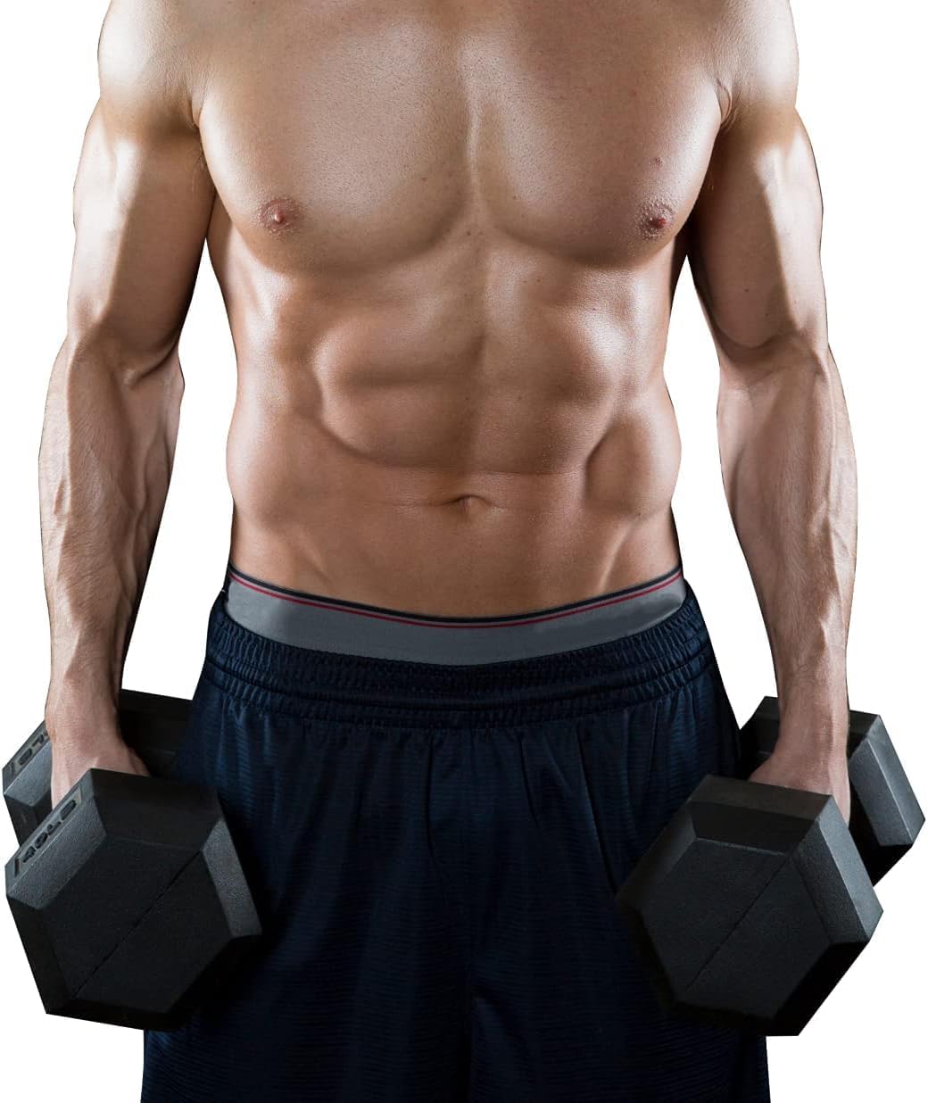 Hex Dumbbells Rubber Coated Cast Iron Hex Black Dumbbell Free Weights for Exercises - Image 8