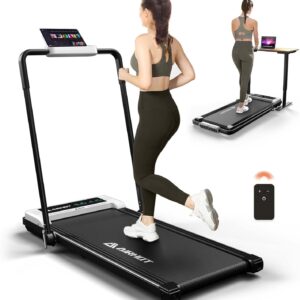 Walking Pad with Incline, 4 in 1 Under Desk Treadmill for Walking and Jogging, Portable Walking Treadmill with Remote Control Lanyard for Home, 2.5HP Low-Noise in LED Display