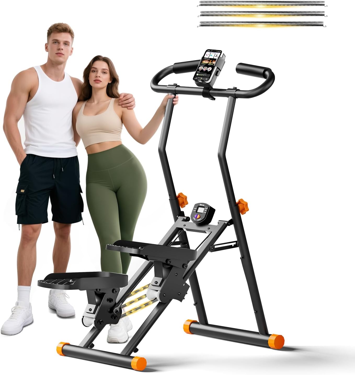 Stair Stepper for Home Gym, 2025 Upgrade Stair Climber w/ 3-Level Resistance & Height, Non-Slip Pedals, Digital Tracker & Phone Holder Home Exercise Machine for Women Men