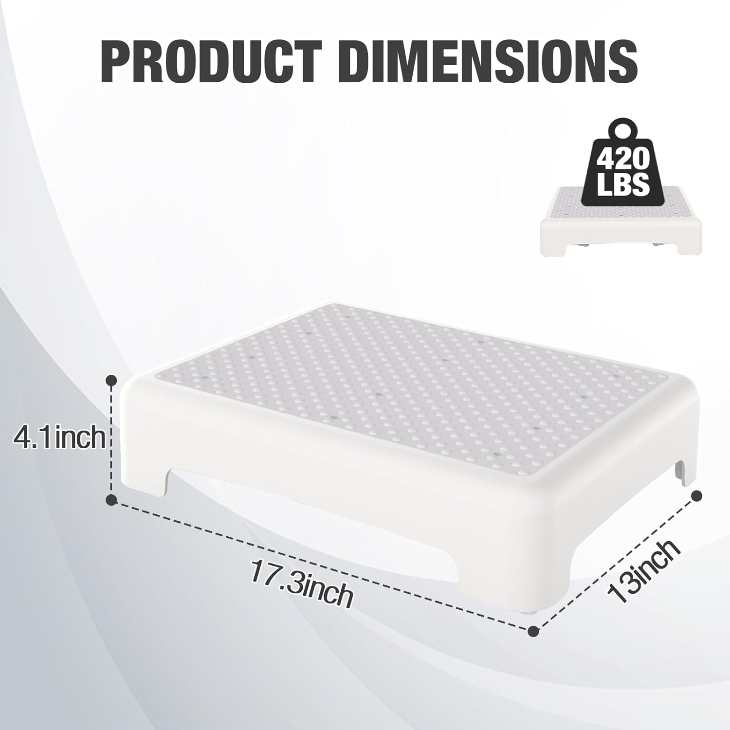 HBTower Step Stool, Mobility Step Stool for Adults & Seniors, Non-Slip Step Platform Indoor and Outdoor, Portable Step Riser, Safety Step for Car, Bedside, Office, Shower, Stairs, White - Image 7