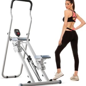 Vertical Climber Stair Stepper for Home Compact Folding Stair Climbing Cardio Exercise Equipment with Non-Slip Pedals Adjustable Height Step Range 300LBS Capacity for Full Body Workout