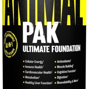 Animal Pak – Convenient Multivitamin for Men & Women Daily All-in-One Vitamin & Supplement Pack – Zinc, Vitamins C, B, D, Amino Acids, and Immune Support – Sports Nutrition Performance – 44 Count