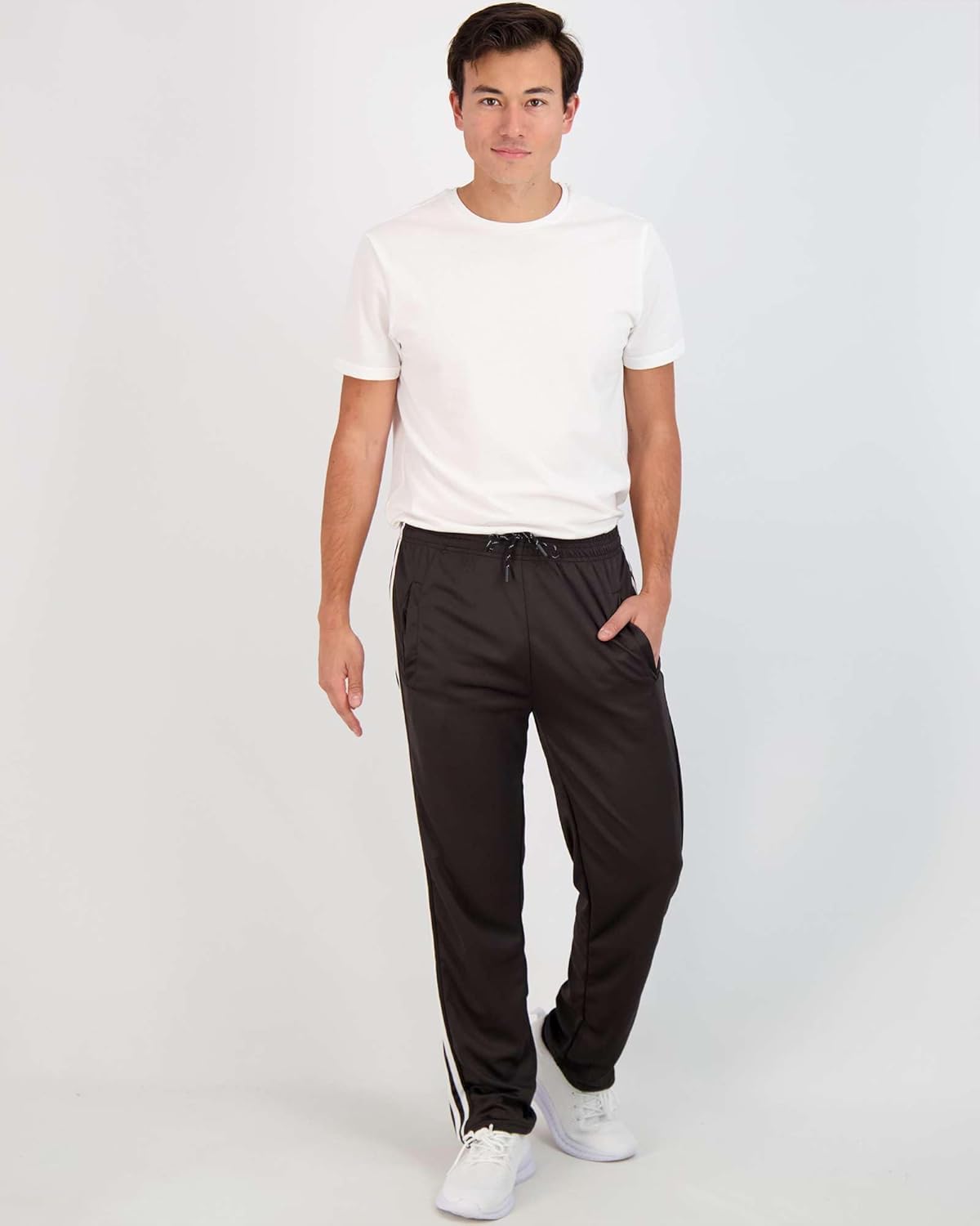 Real Essentials 3 Pack: Men's Mesh Athletic Gym Workout Lounge Open Bottom Sweatpants with Pockets (Available in Big & Tall) - Image 5