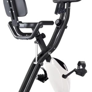 Merax Workout Bike For Home – 2 In 1 Recumbent Exercise Bike and Upright Indoor Cycling Bike Positions, 16 Level Magnetic Resistance Exercise Bike, Foldable Stationary Bike Machine, Fitness Bike