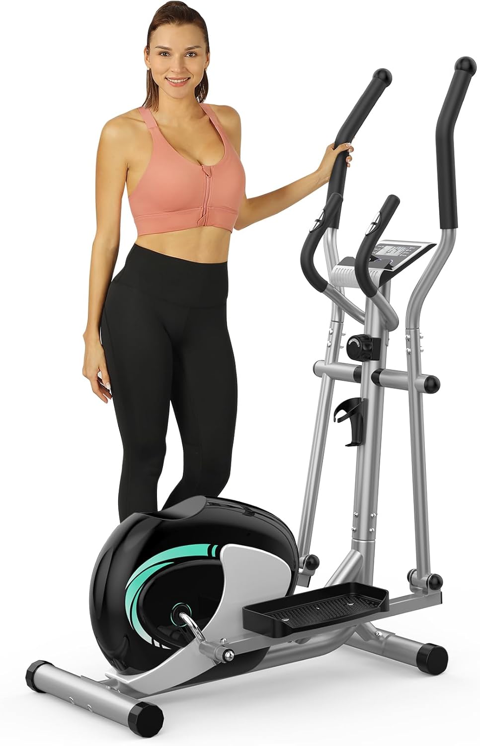 THERUN Elliptical Machine for Home, Magnetic Hyper-Quiet Compact Elliptical Exercise Machine w/ 8 Levels Adjustable Resistance, 6KG Flywheel, Pulse Sensor, LCD Monitor, Bottle Holder - Image 8