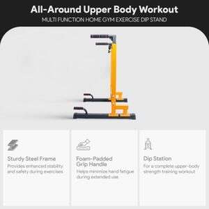 BalanceFrom Steel Frame Multi-Functional Home Gym Exercise Fitness Dip Stand Station with Adjustable Height, 500 Pound Capacity, Multiple Colors