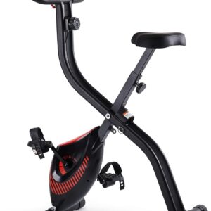 Exercise Bike 3 IN 1 Stationary Bike Folding Exercise Bike with 8-Level Adjustable Resistance Comfortable Seat Cushion LCD Monitor 265 lbs Weight Capacity for Home Gym Workout